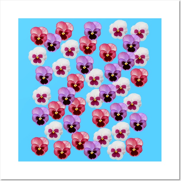 Pink Purple White Pansies Digital Oil Painting Wall Art by Glenn Landas Digital Art